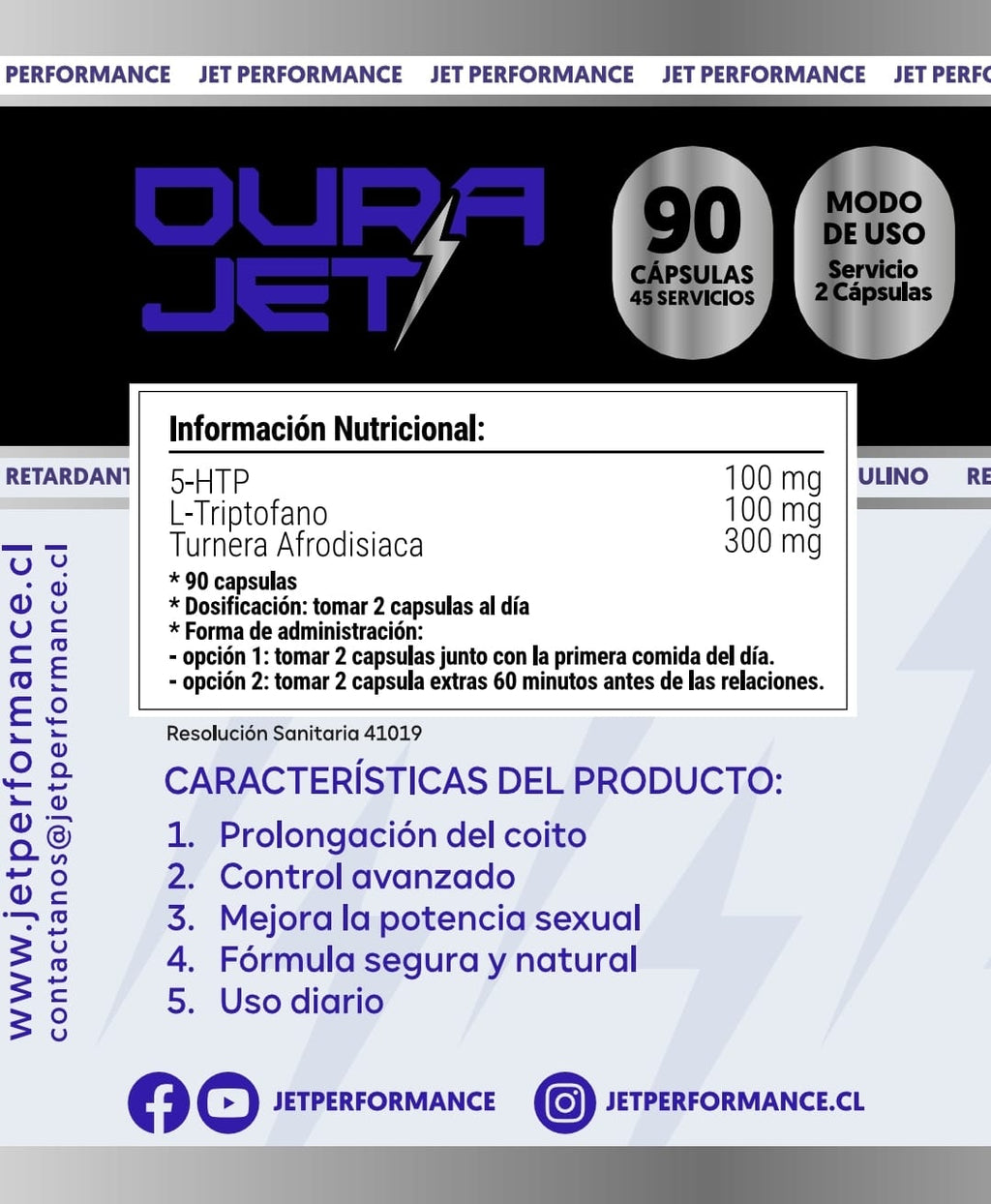 DURA JET 90 CAPS. (Retardante Masculino) - JET PERFORMANCE