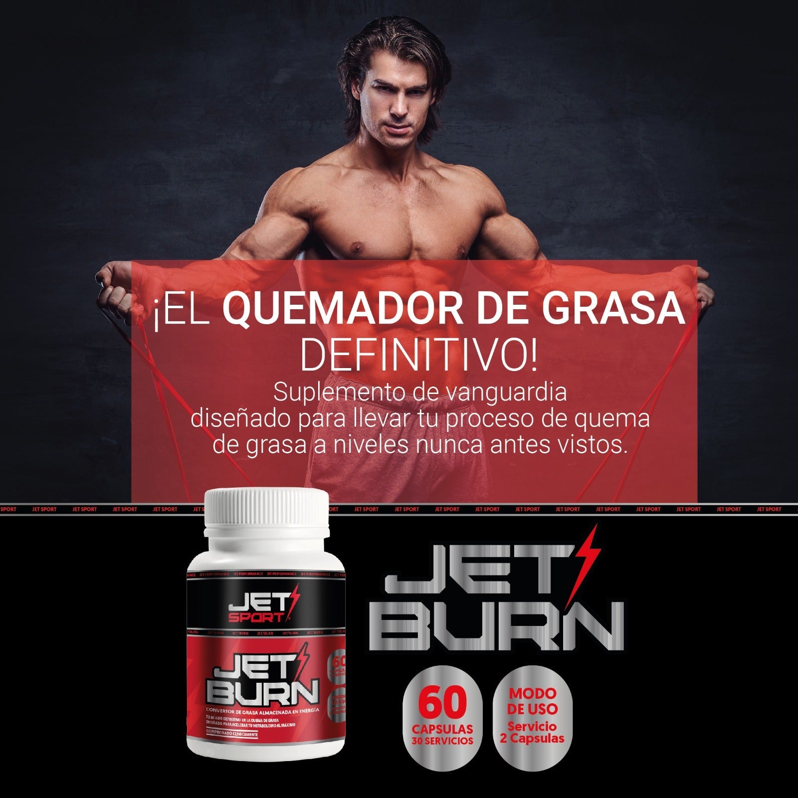 JET BURN 60 CAPS (Quemador de Grasa) - JET PERFORMANCE