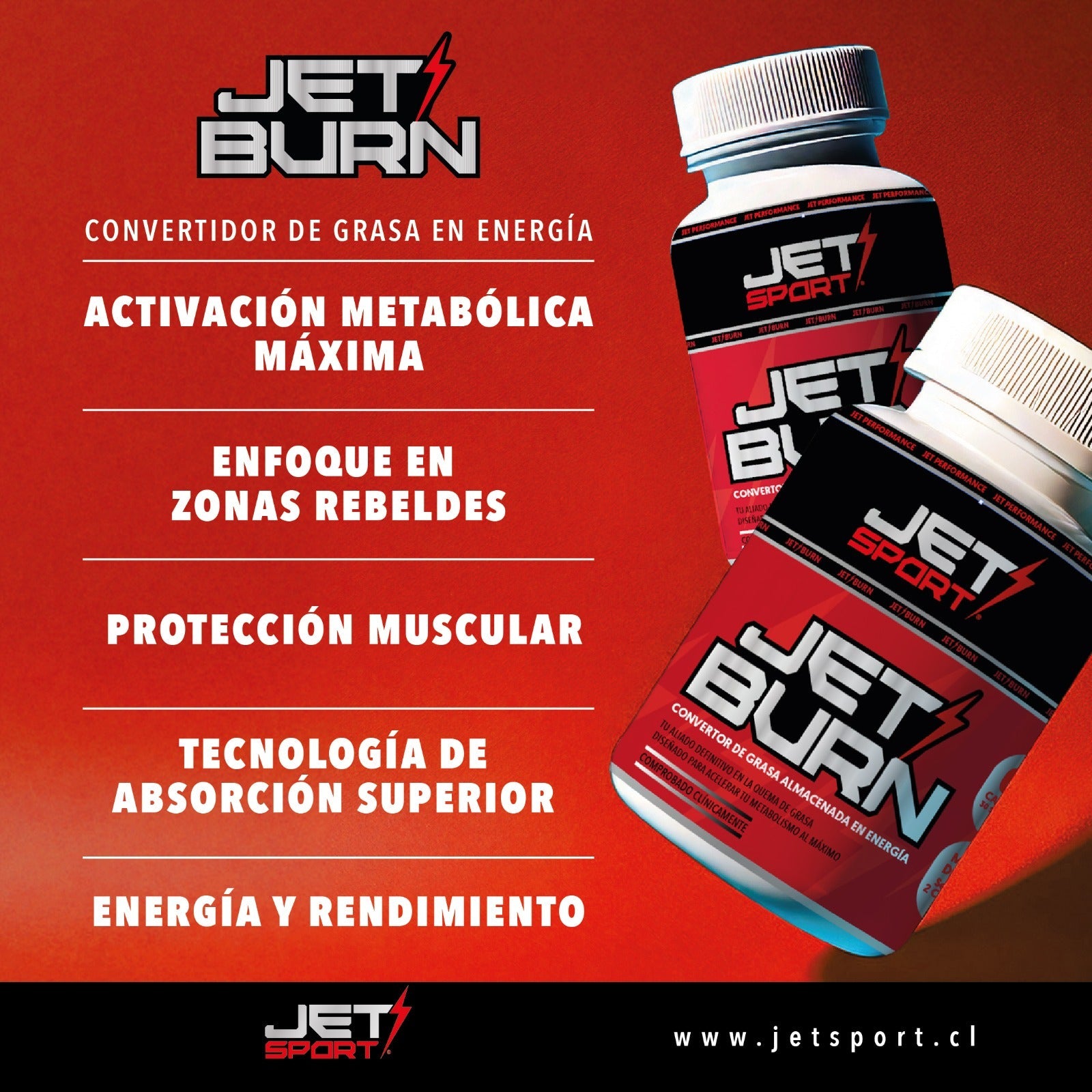 JET BURN 60 CAPS (Quemador de Grasa) - JET PERFORMANCE