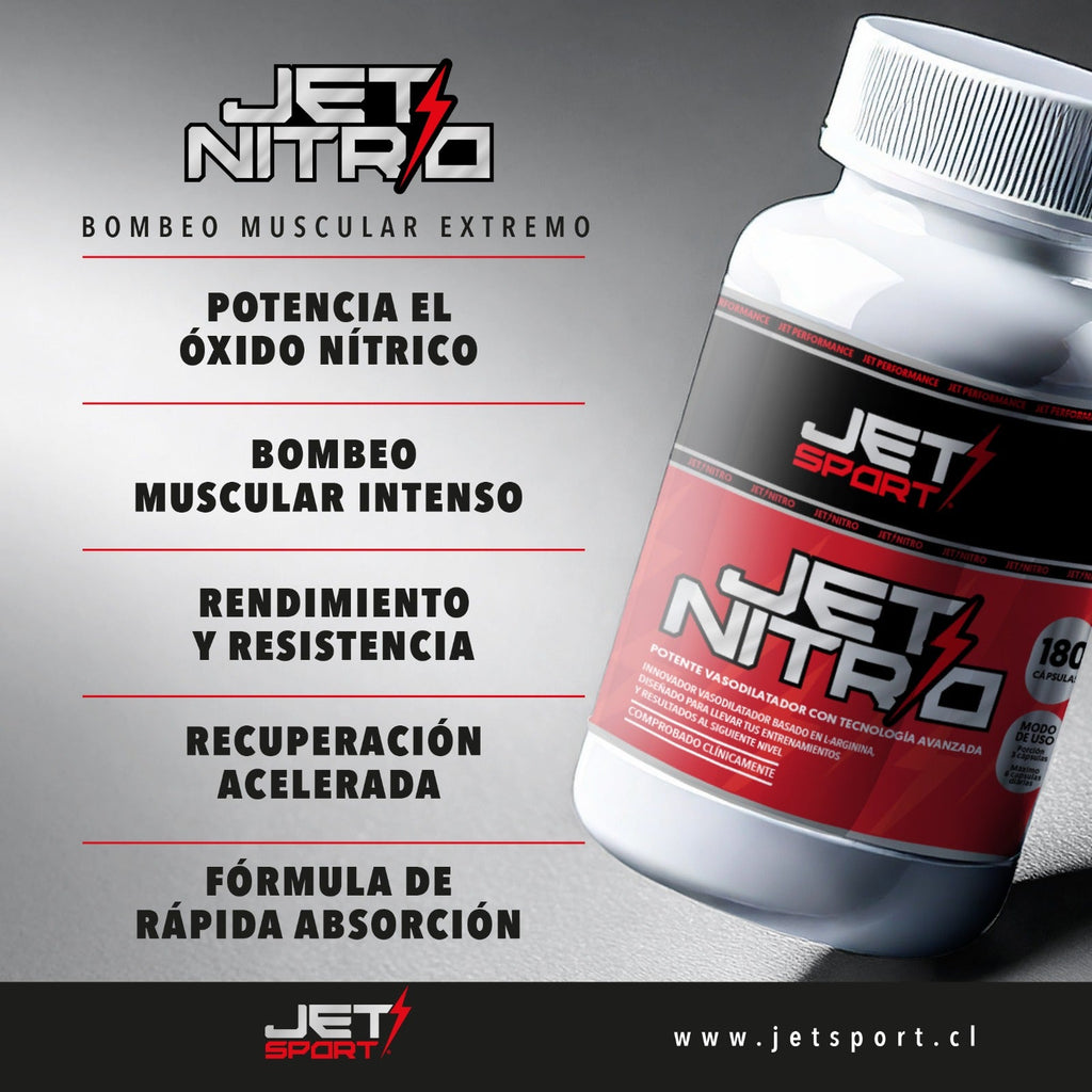 JET NITRO 180 CAPS. (Bombeo Extremo) - JET PERFORMANCE