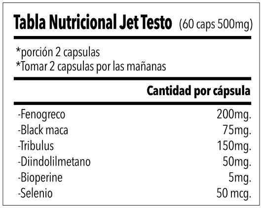 JET TESTO 60 CAPS. (Elevador de Testosterona) - JET PERFORMANCE