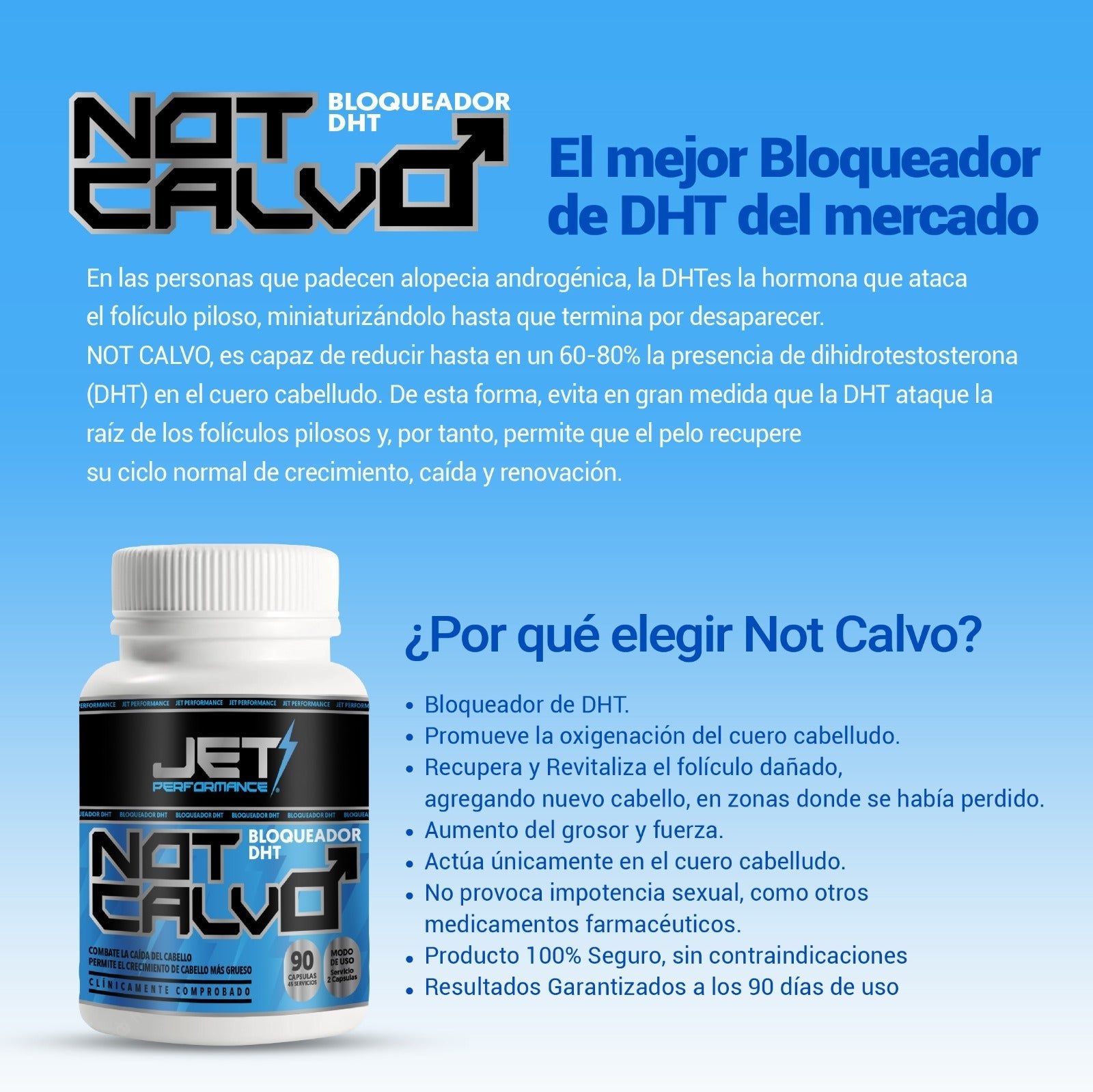 NOT CALVO 90 CAPS. (Bloqueador de DHT) - JET PERFORMANCE