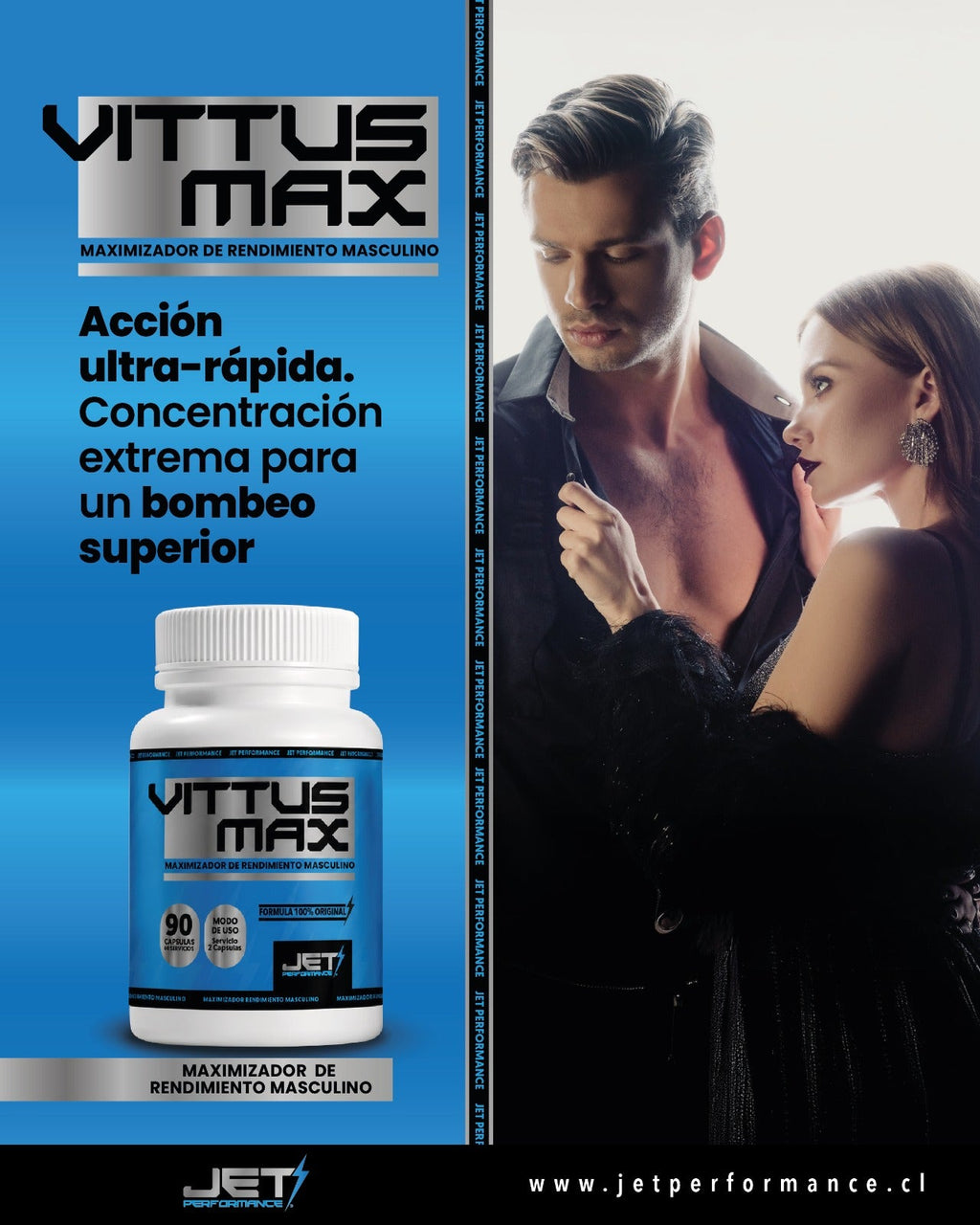 NUEVO VITTUS MAX 90 Cápsulas | Activador de Calibre y Firmeza Máxima - JET PERFORMANCE