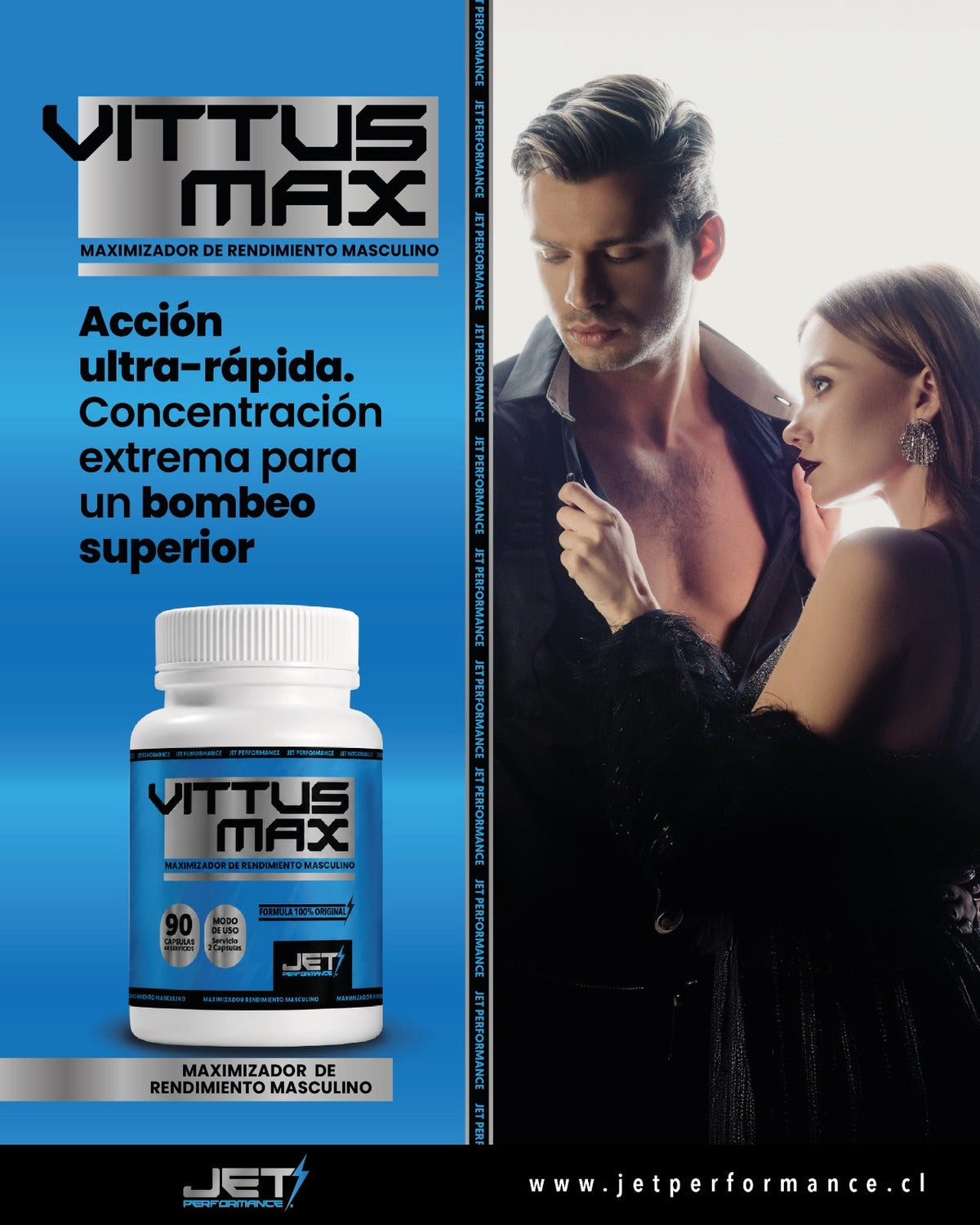 NUEVO VITTUS MAX 90 Cápsulas | Activador de Calibre y Firmeza Máxima - JET PERFORMANCE