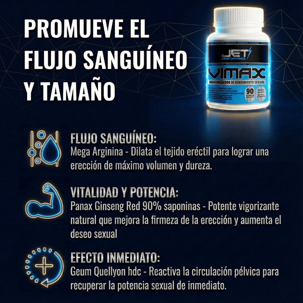 VIMAX 90 CAPS. (Maximizador Masculino) - JET PERFORMANCE